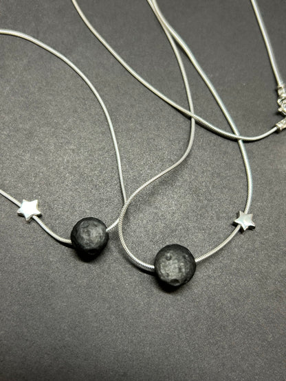 Moon craters and star necklace
