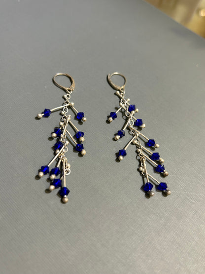 Kinetic blue earrings