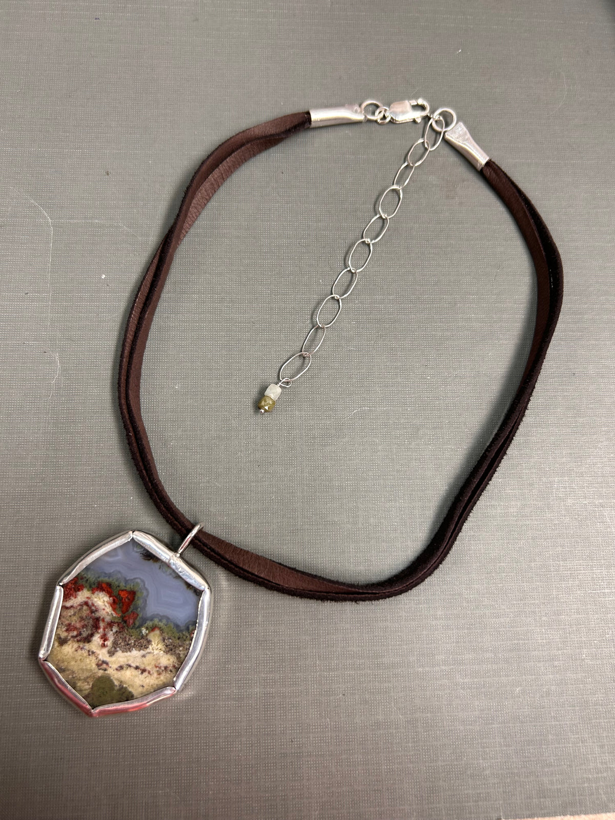 Moss Picture Agate necklace natural Gemstone