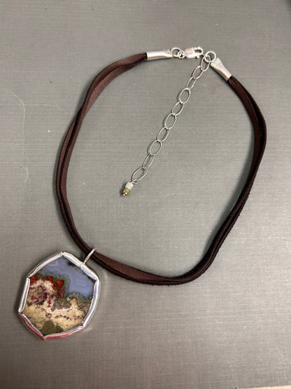 Moss Picture Agate necklace natural Gemstone
