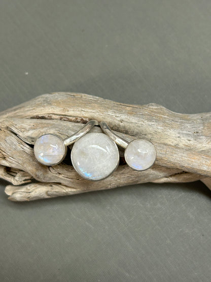 Rainbow Moonstone ring