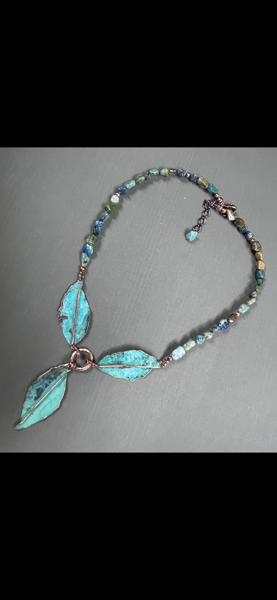 Leaves turquoise necklace