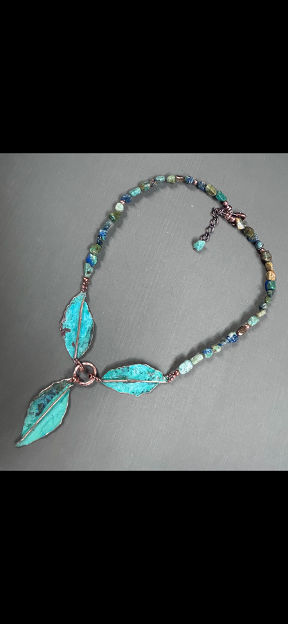 Leaves turquoise necklace