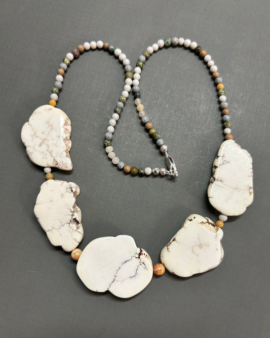 White slab necklace