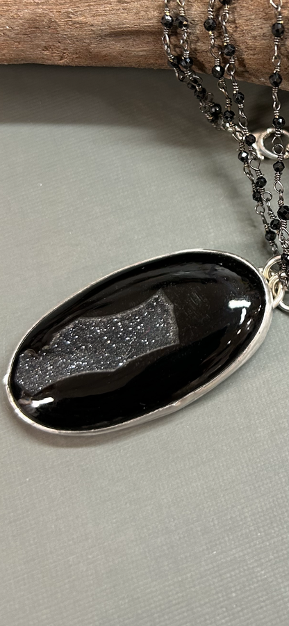Black Onyx and Spinel necklace