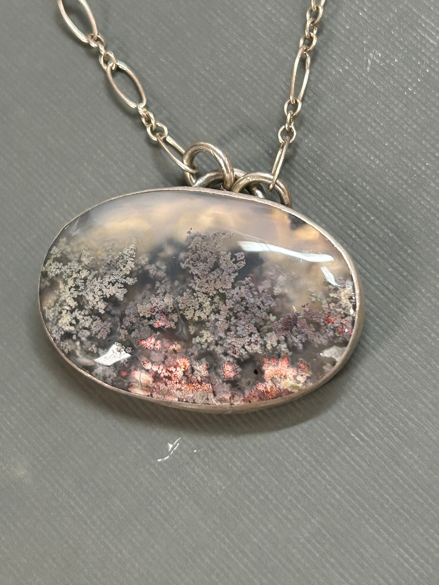 Moss Agate-Underwater scene necklace
