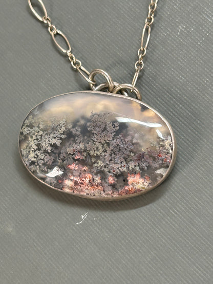 Moss Agate-Underwater scene necklace