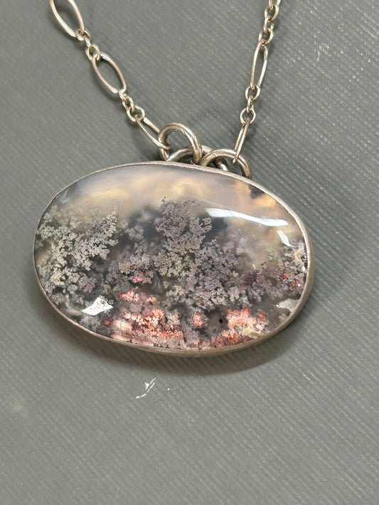 Moss Agate-Underwater scene necklace