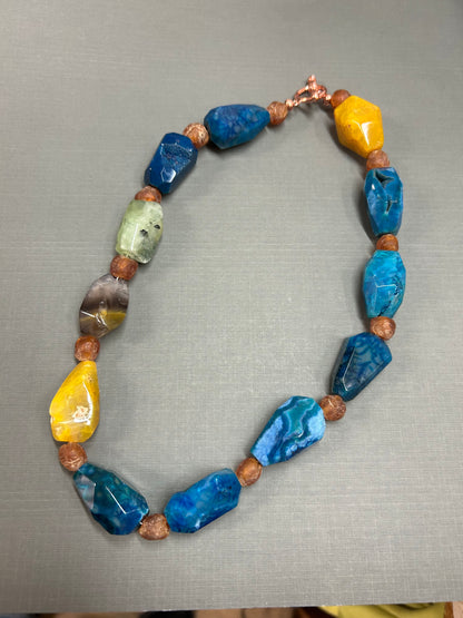 Blues Agate chunky necklace