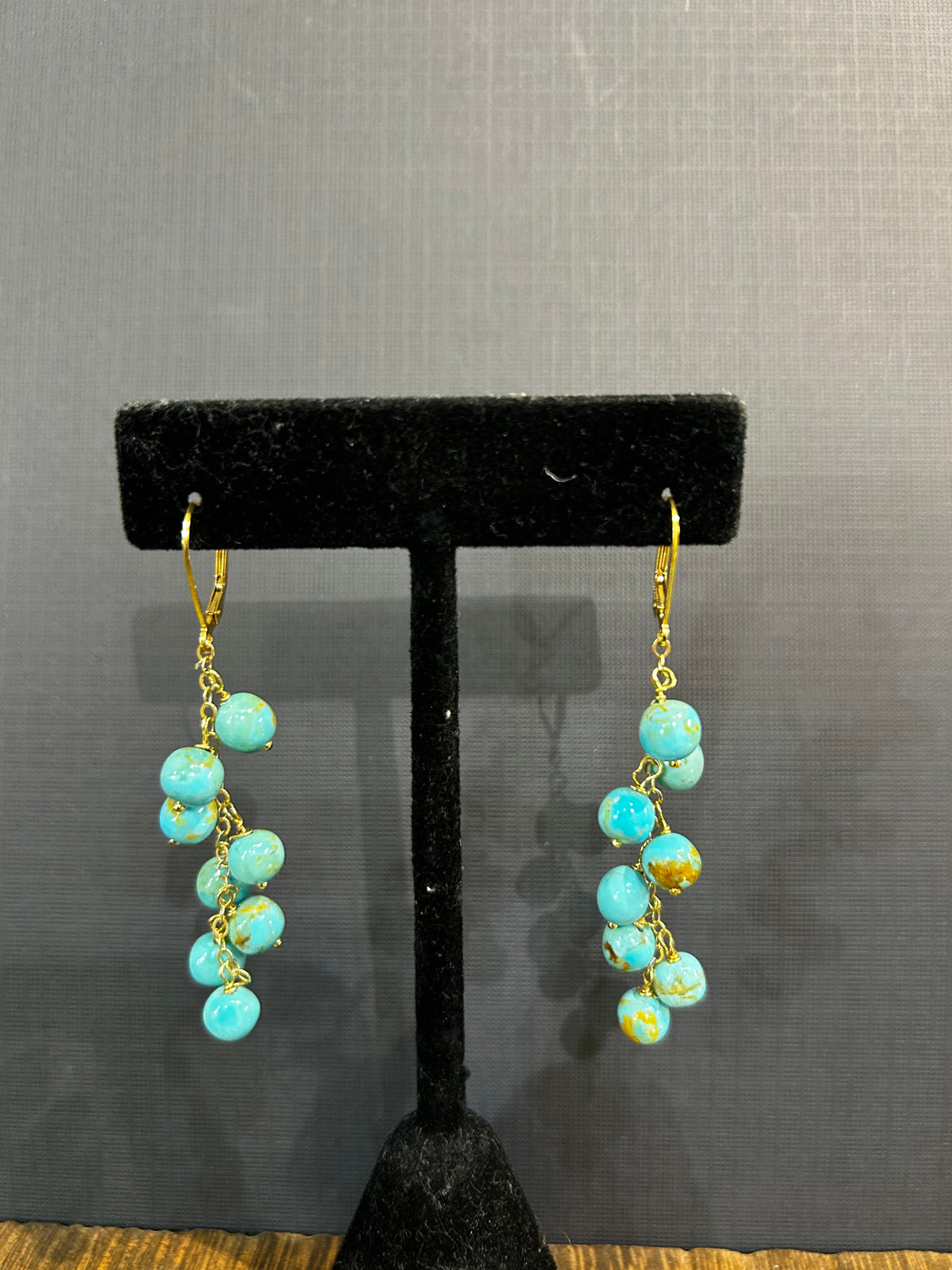 Blue Turquoise Spheres earrings