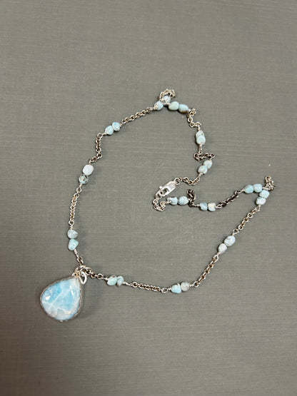 Larimar silver necklace