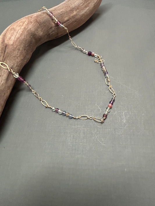 Fluorite gold necklace