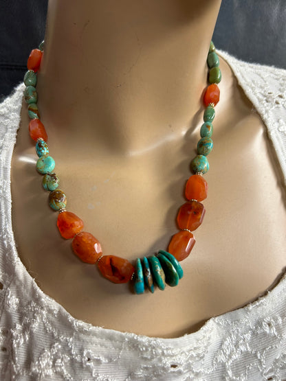 Turquoise and Carnelian necklace