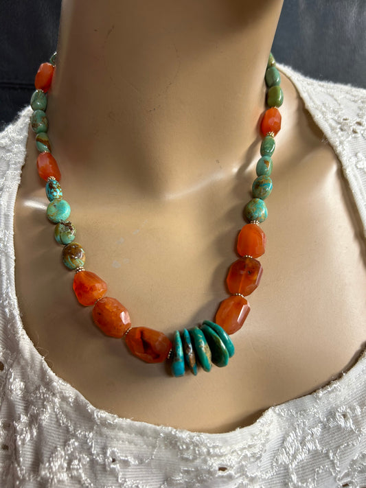Turquoise and Carnelian necklace