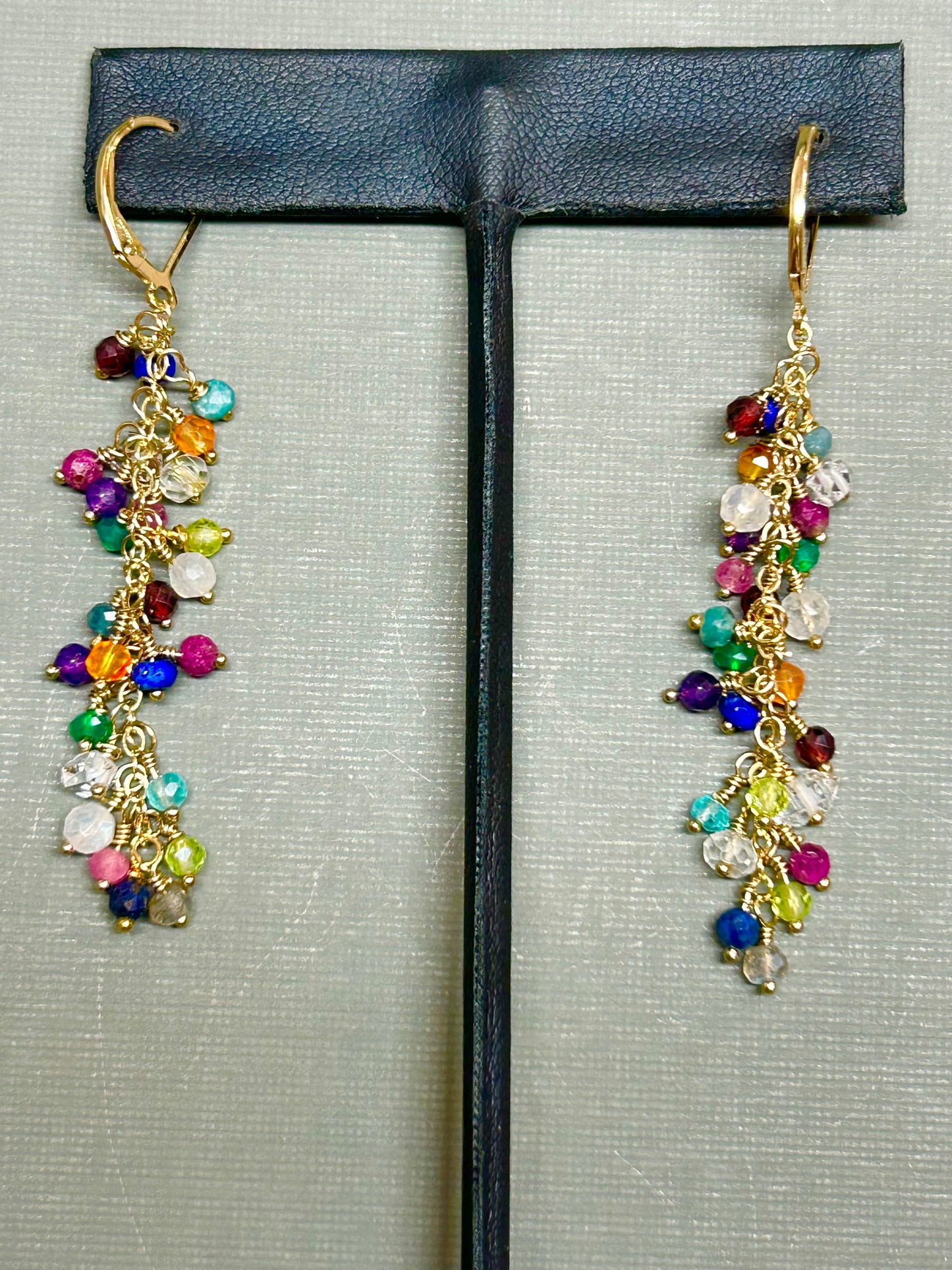 Cluster of gems earrings