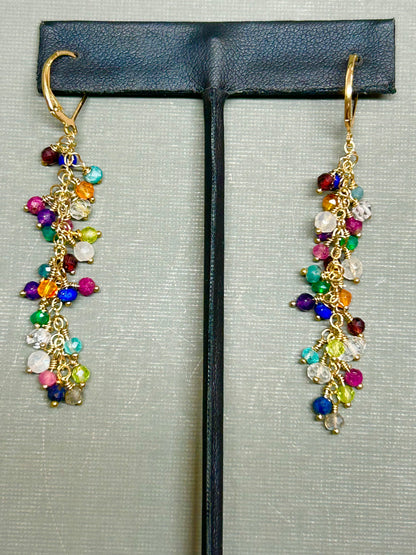 Cluster of gems earrings