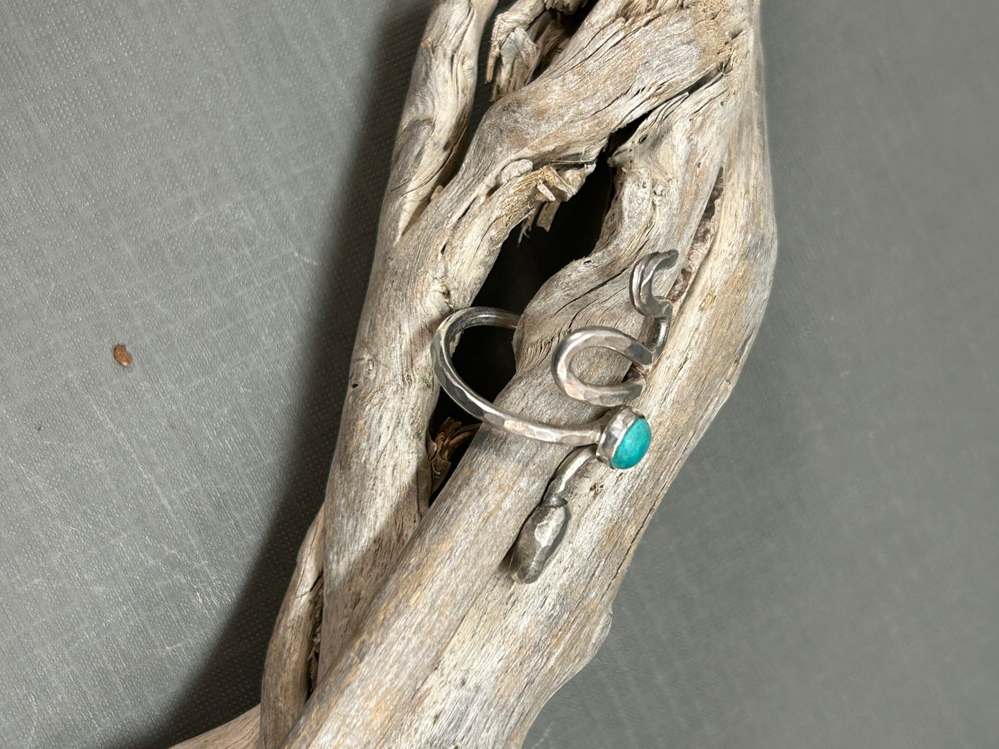Snake ring silver and Turquoise  accent