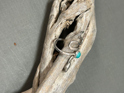 Snake ring silver and Turquoise  accent