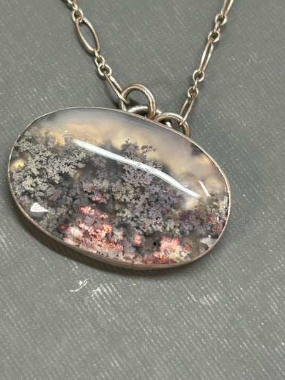 Moss Agate-Underwater scene necklace