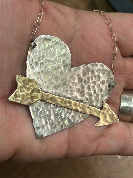 Heart and arrow necklace