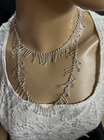 Silver “sticks”-Taiga necklace