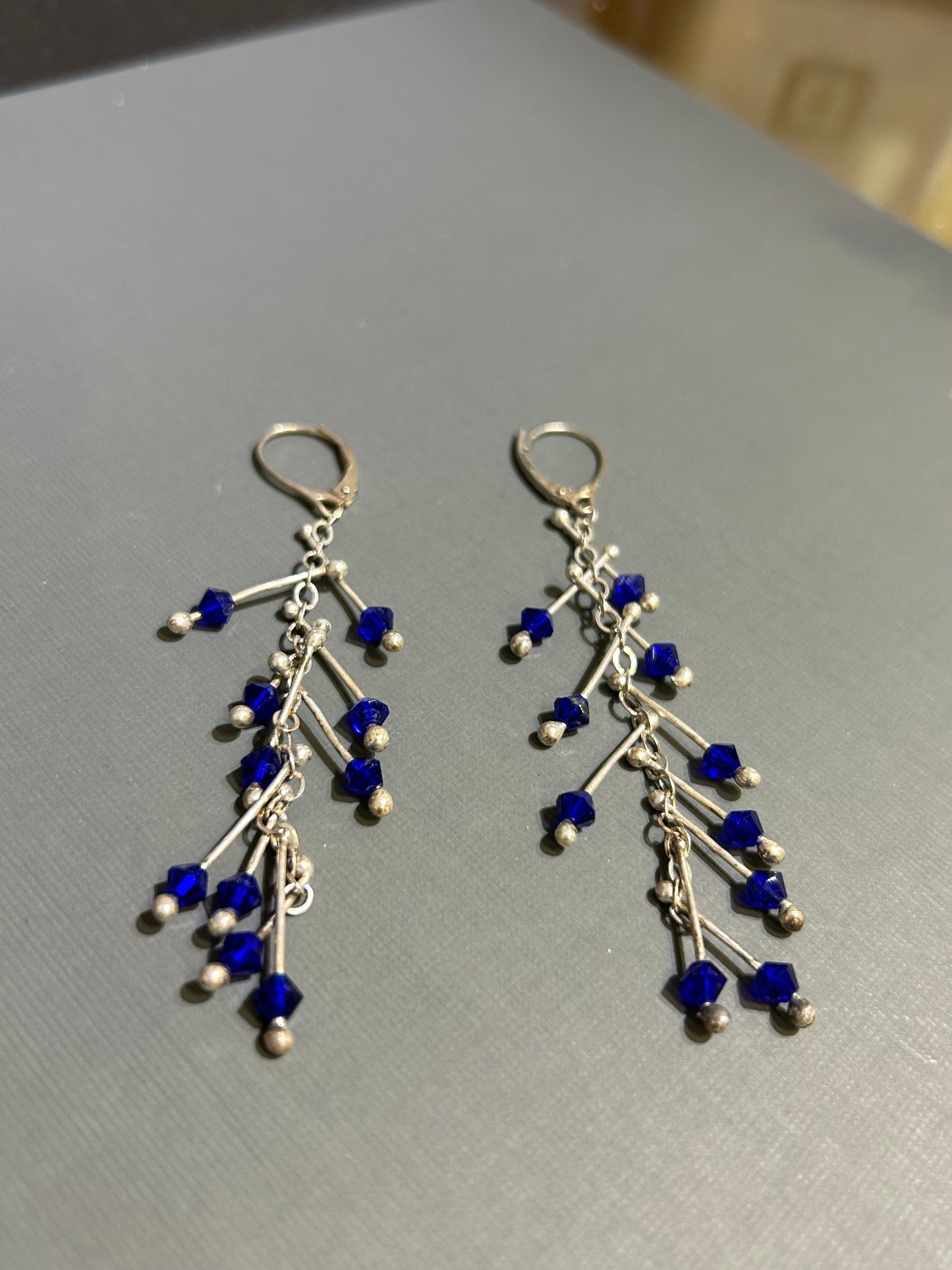 Kinetic blue earrings