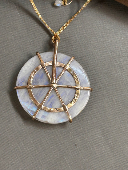 Huge Moonstone Gold necklace