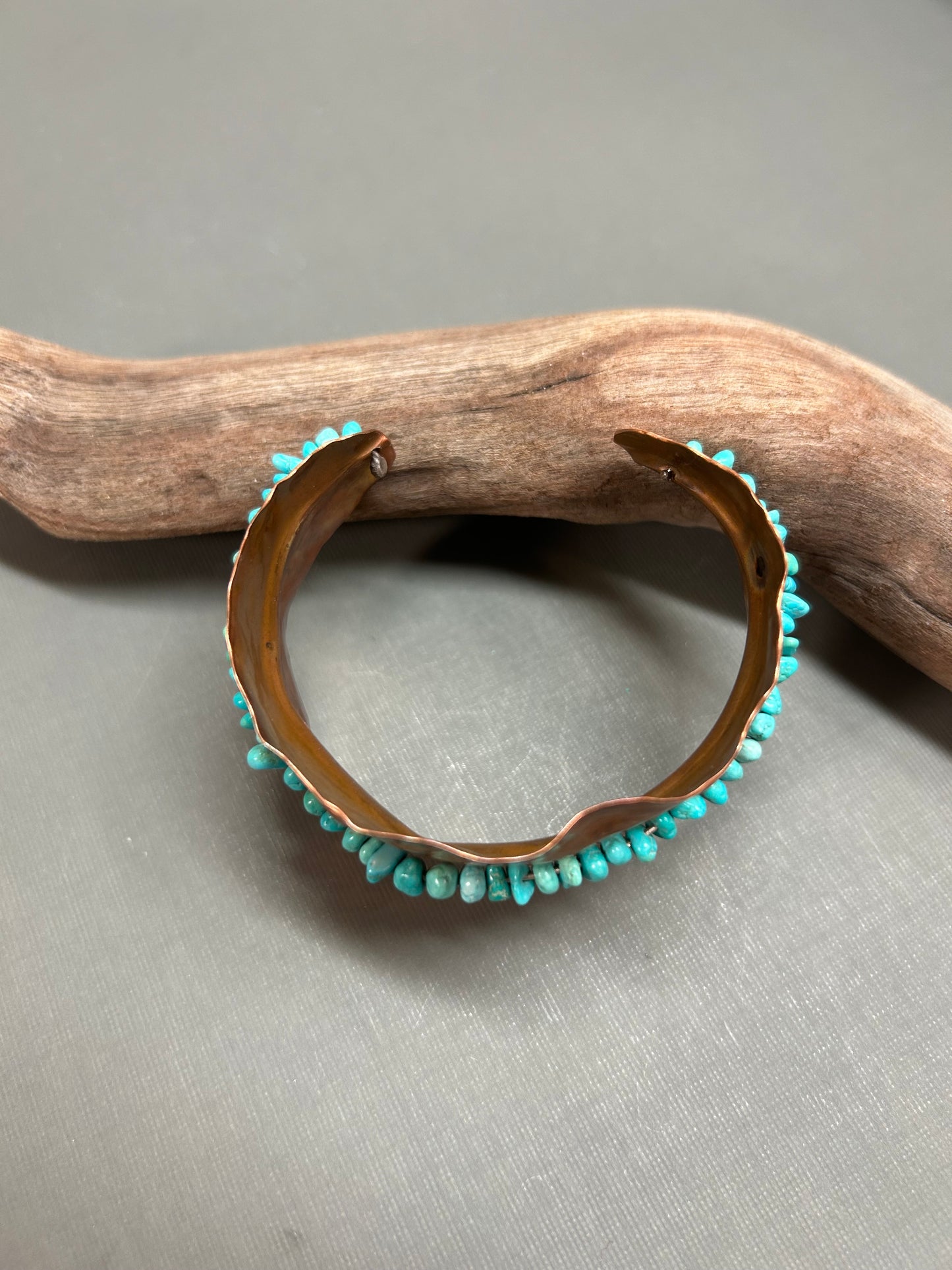 Copper cuff/ blue turquoise