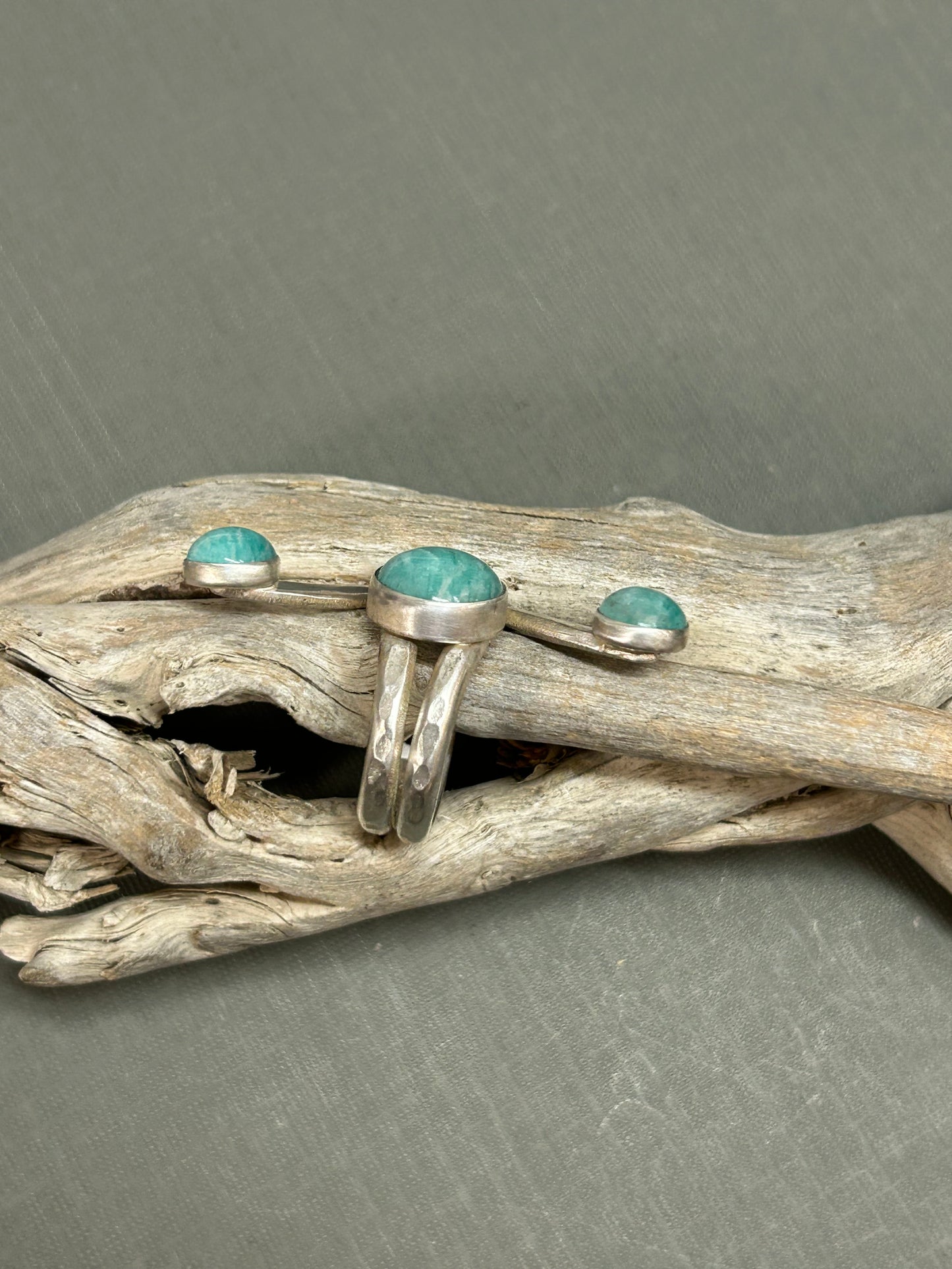 Amazonite ocean blue ring