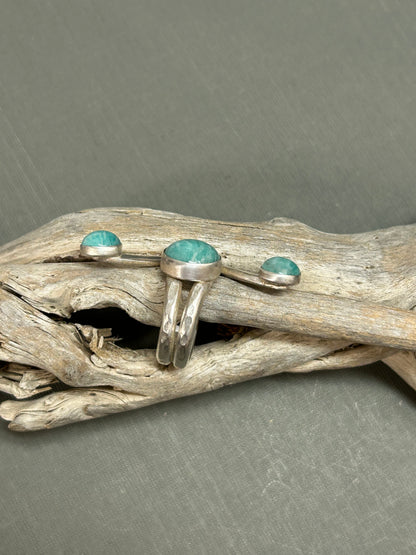 Amazonite ocean blue ring