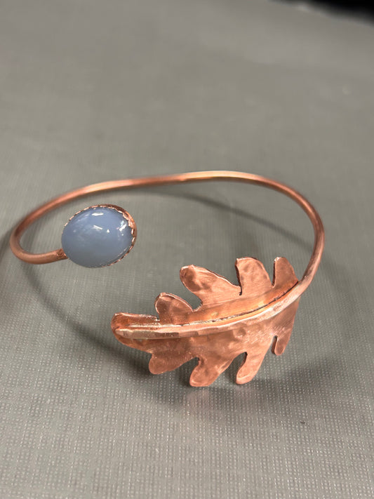 Copper Oak leaf cuff