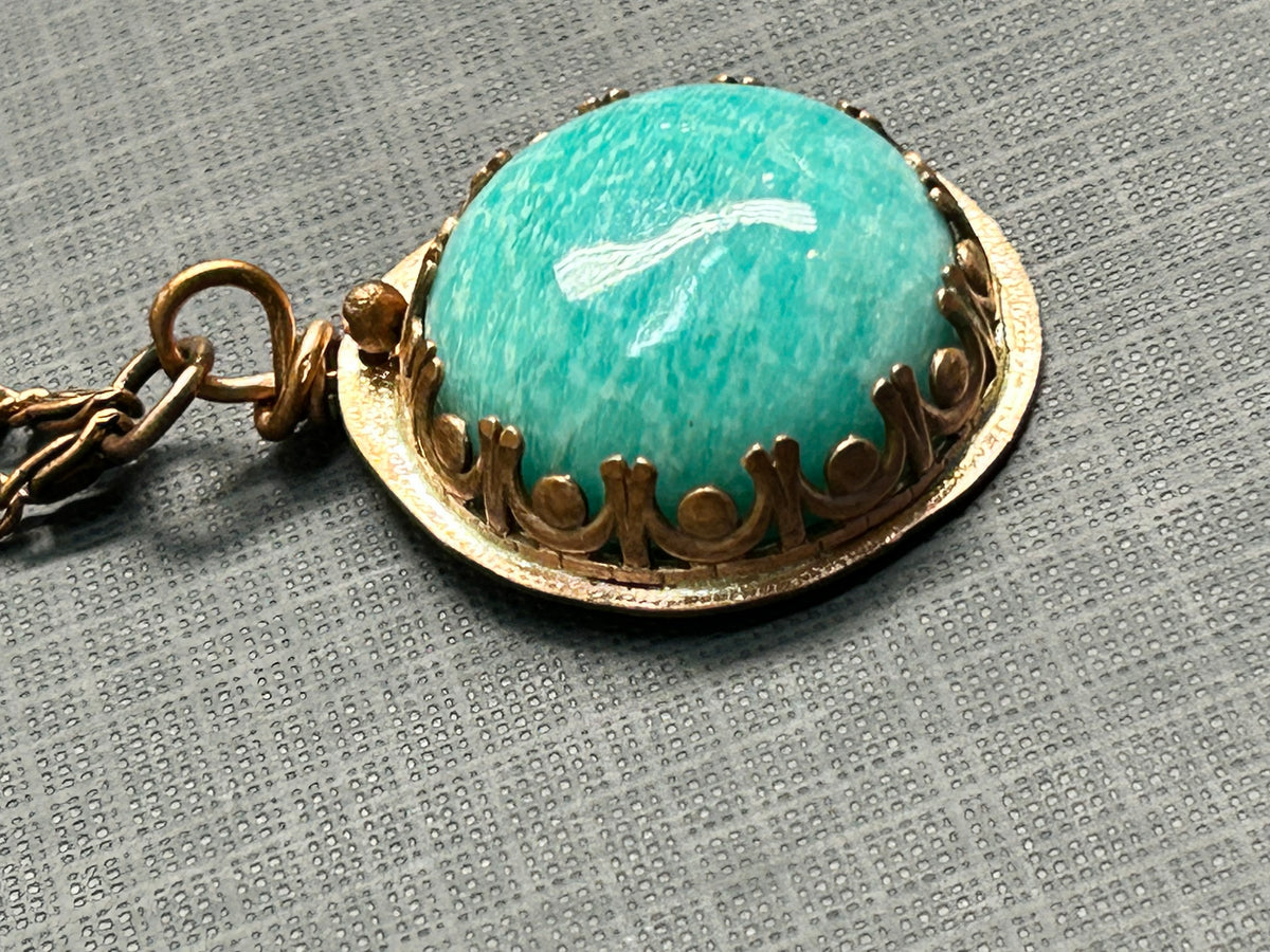 Amazonite in Copper setting, necklace