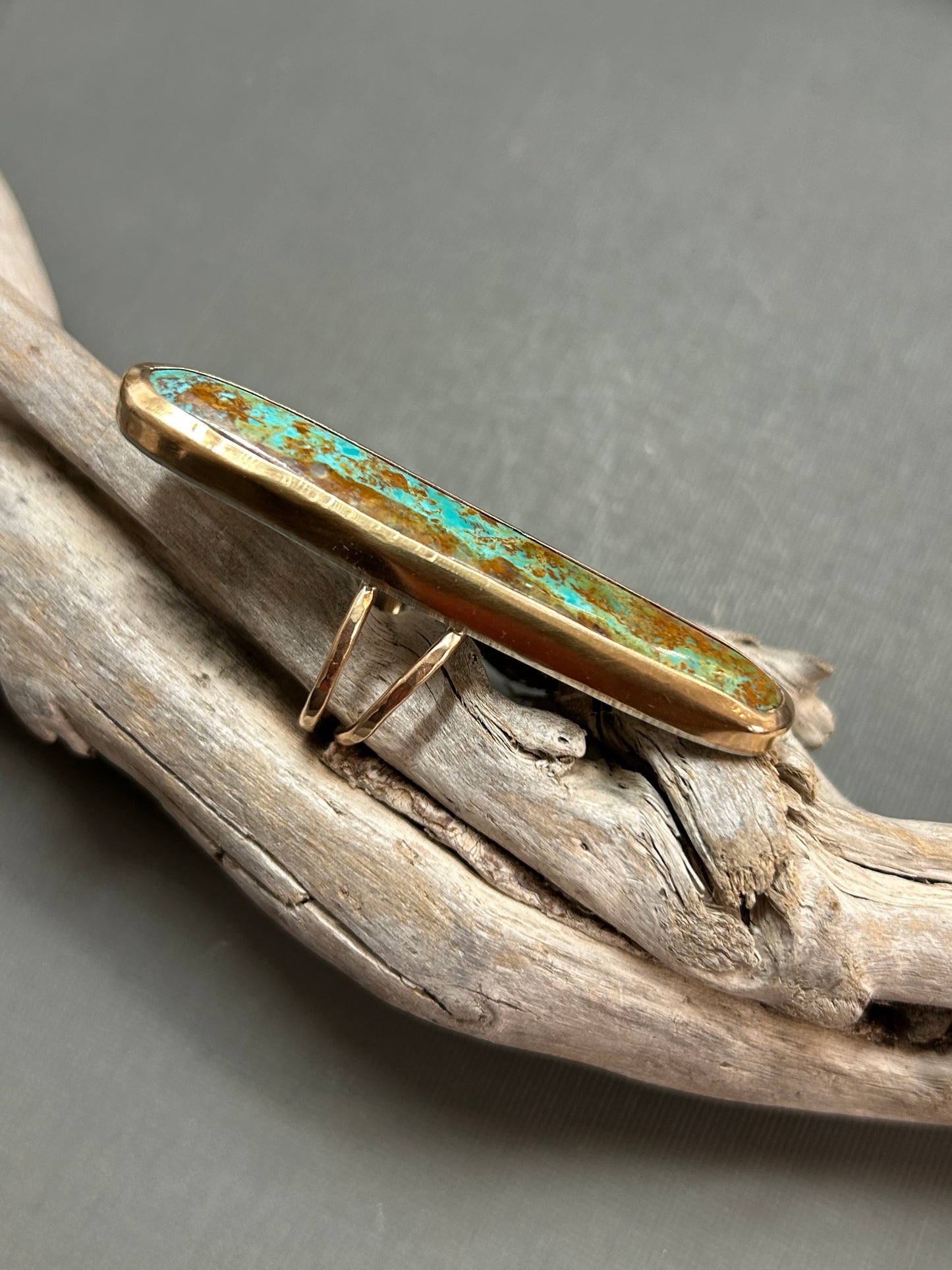 Turquoise Gold ring-Statement ring.