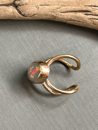Huge Opal ring 14k gold filled