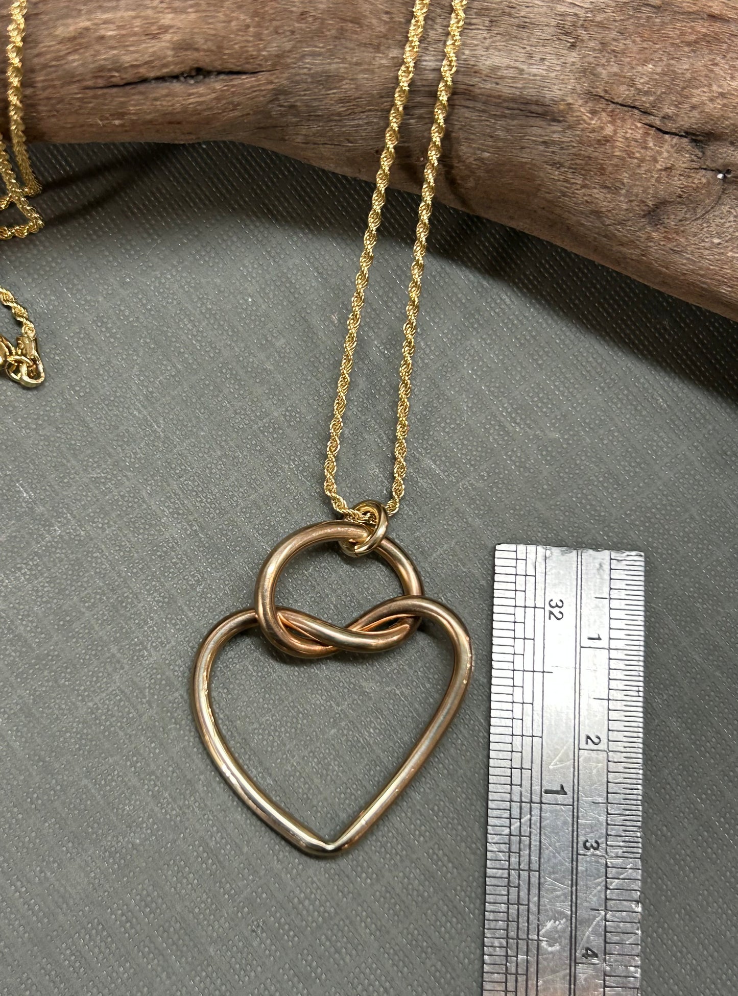 Heart and knot necklace