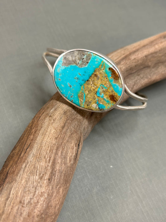 Turquoise silver cuff/bracelet statement piece