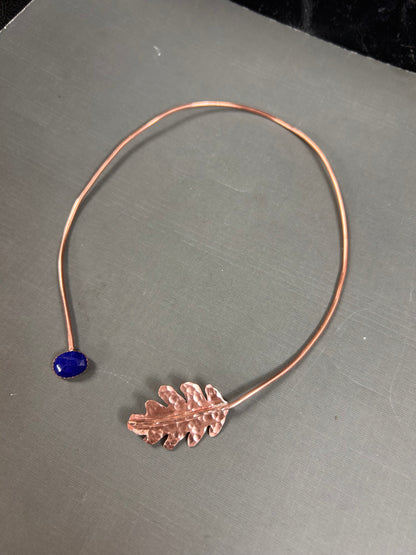 Oak leaf choker-Lapis accent