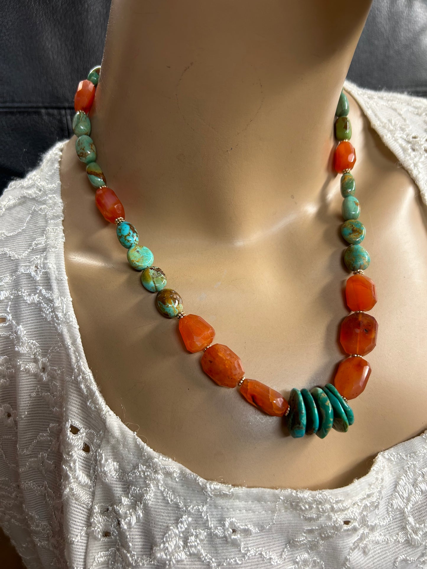 Turquoise and Carnelian necklace