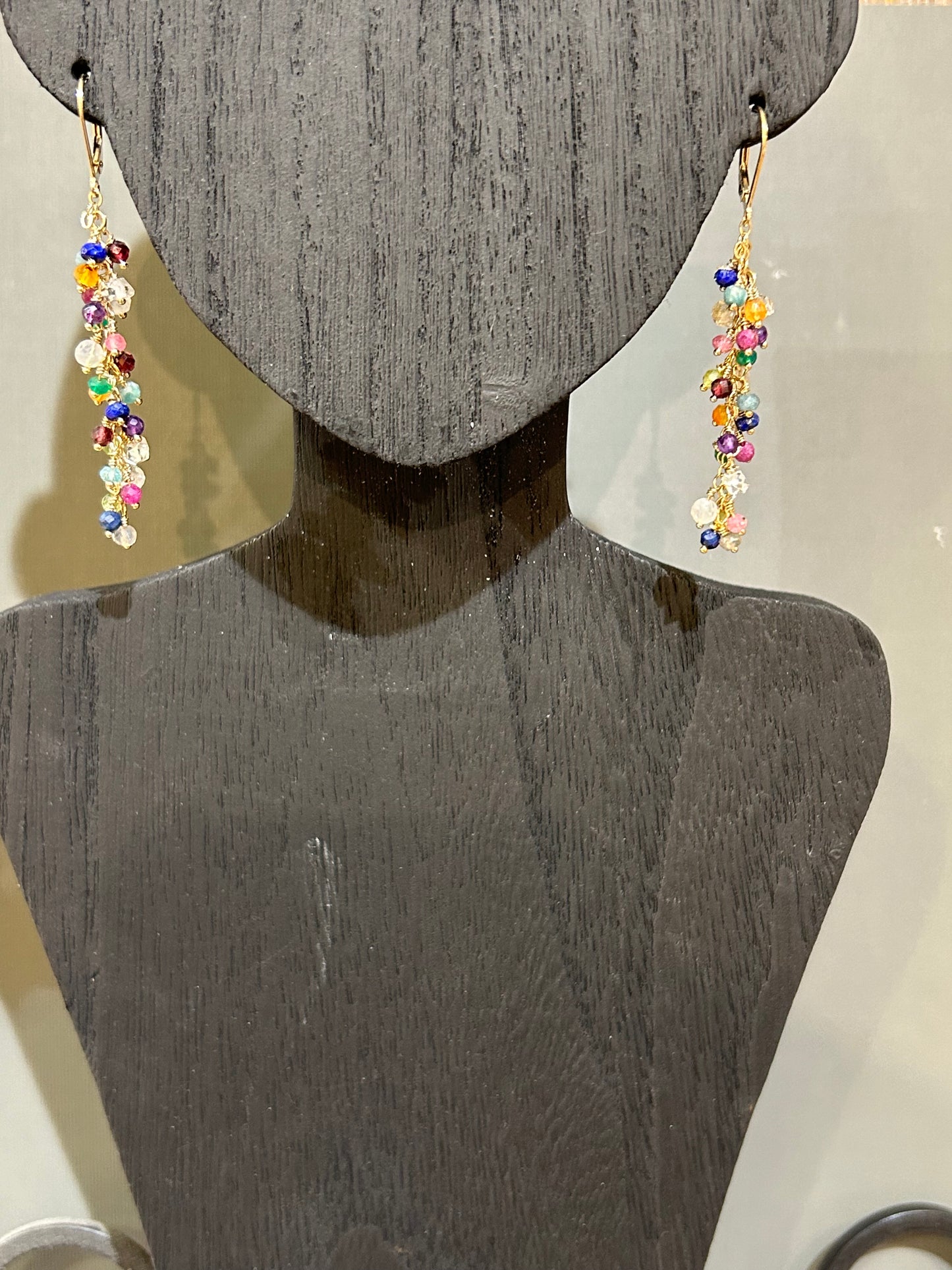 Cluster of gems earrings
