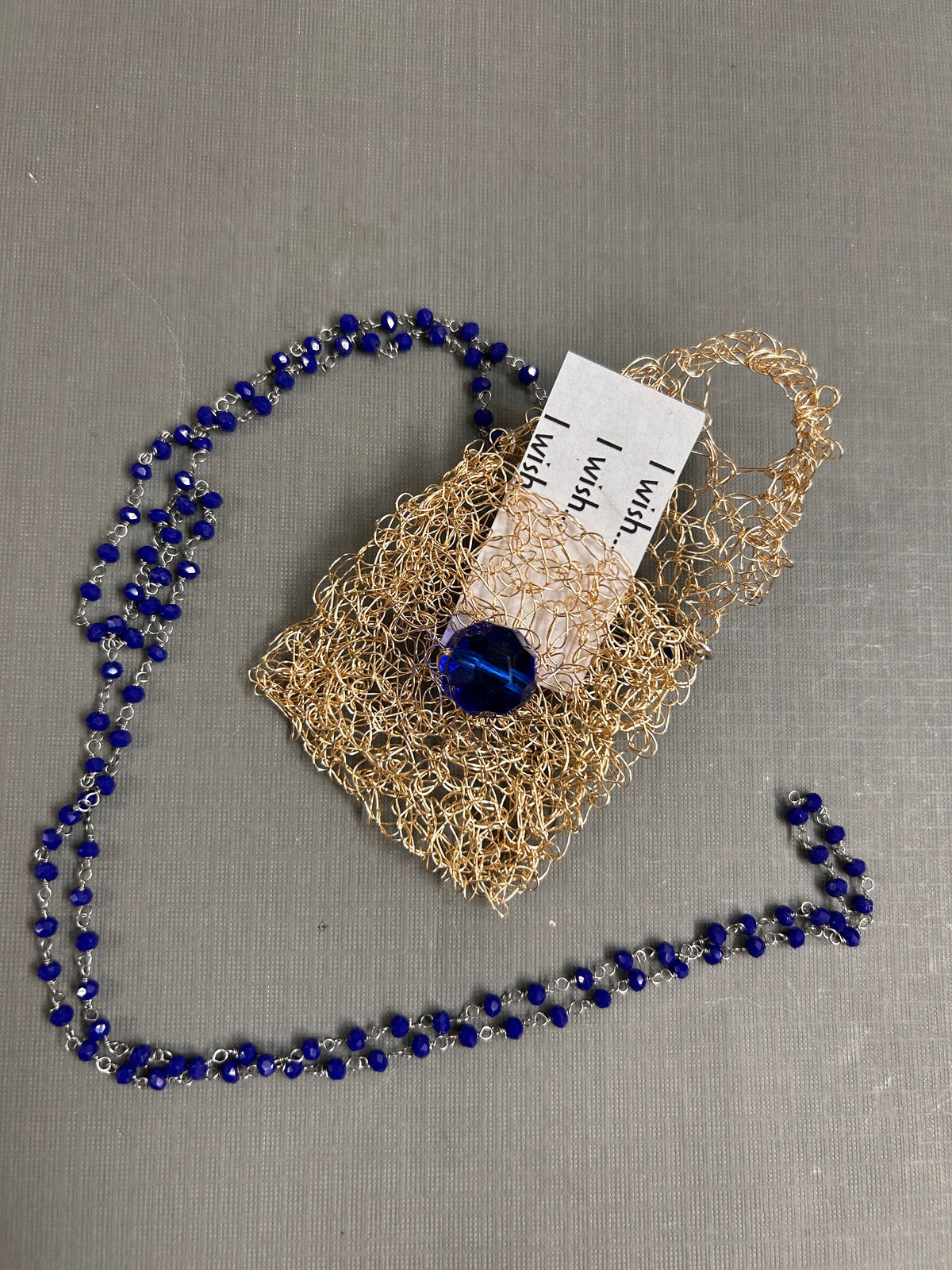 Pouch- Keepsake-wish necklace- Gold