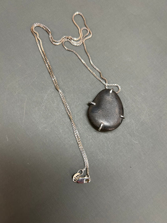 Black beach stone necklace.
