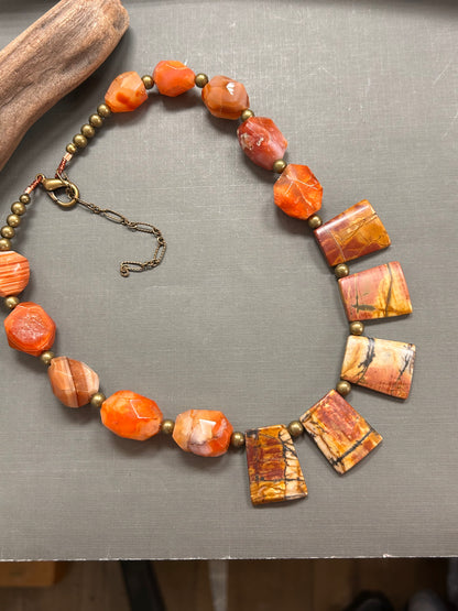 Agate and Jasper Autumn necklace