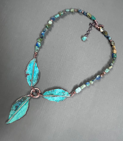 Leaves turquoise necklace