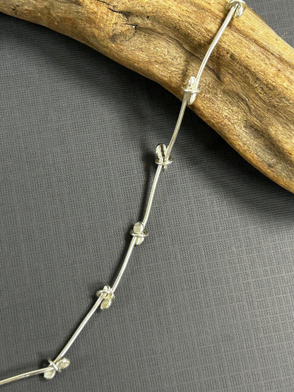 Silver links necklace- unisex