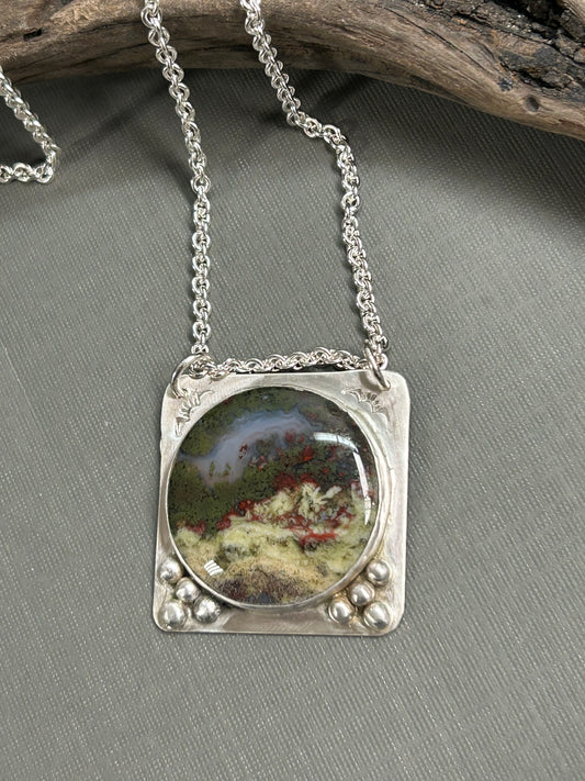 Moss Agate Picture Agate necklace