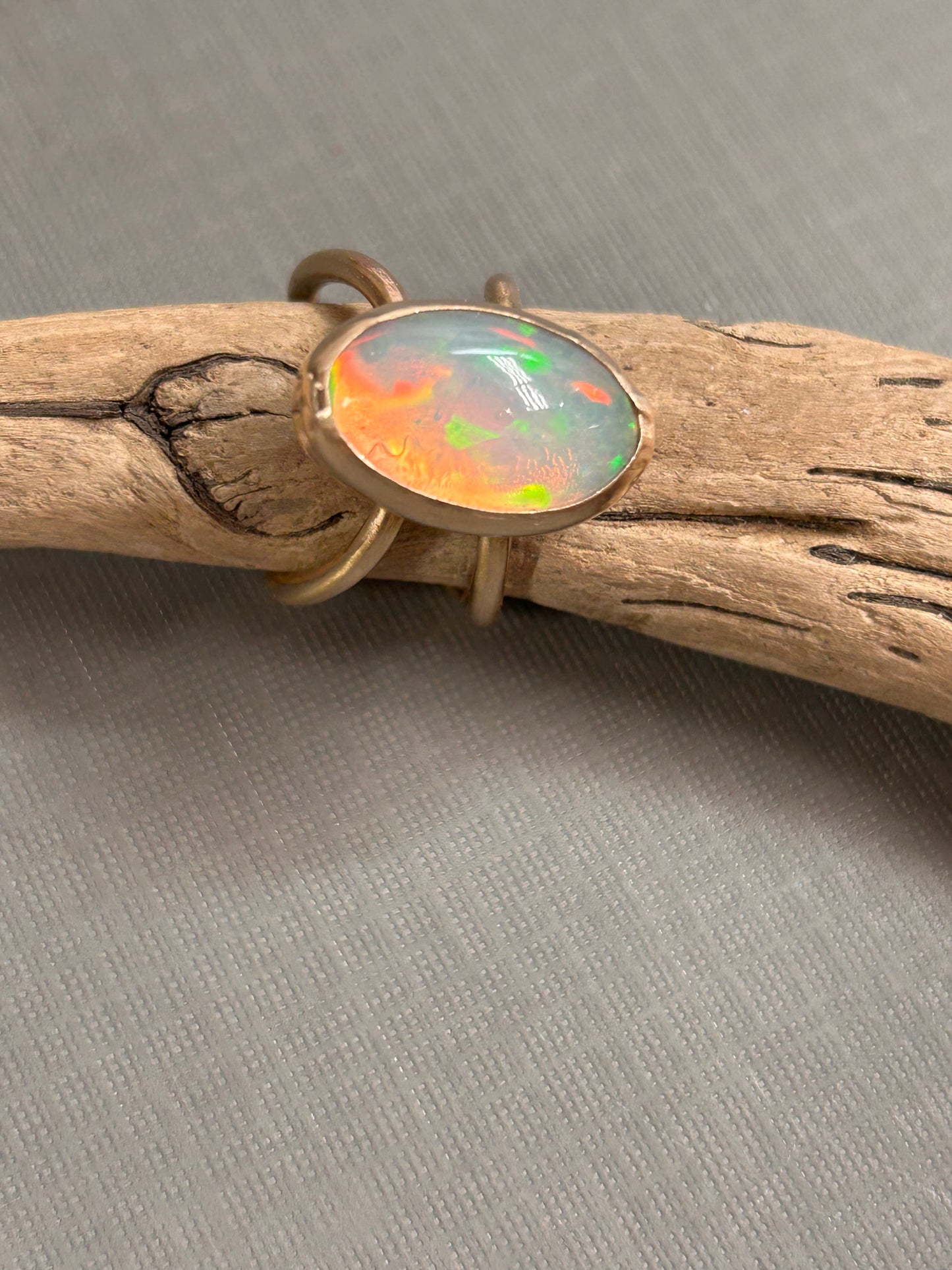 Huge Opal ring 14k gold filled