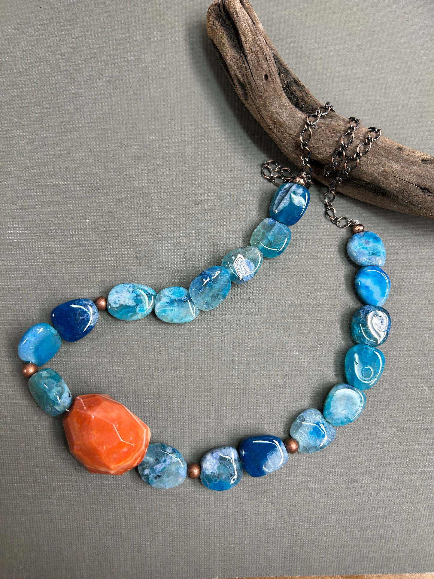 Blue Caribbean chunky necklace
