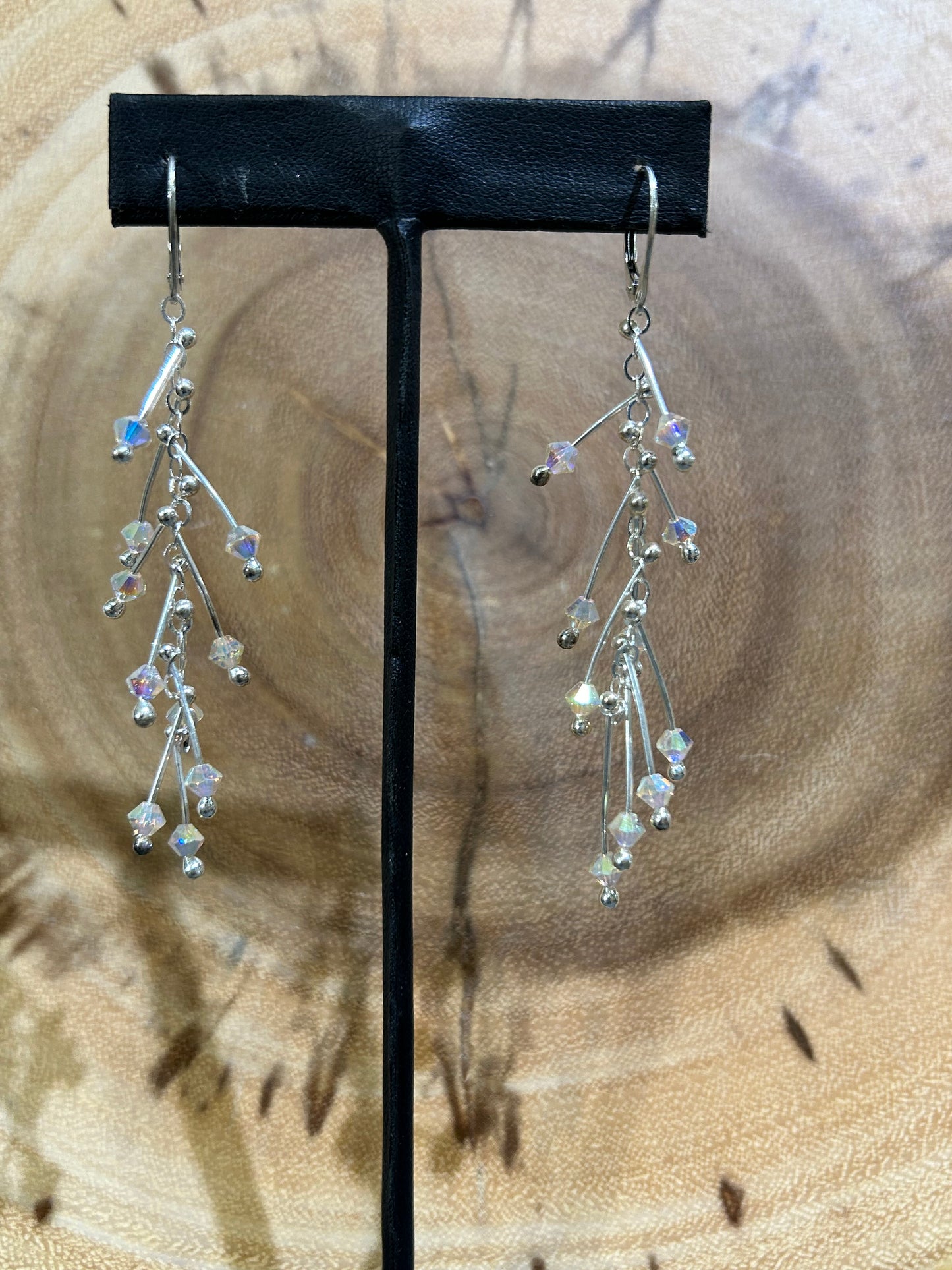 Kinetic earrings silver-diamonds