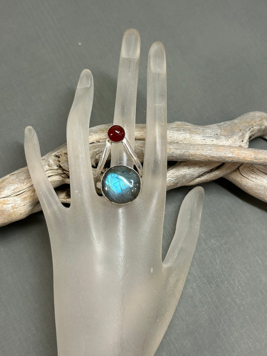 Labradorite statement ring