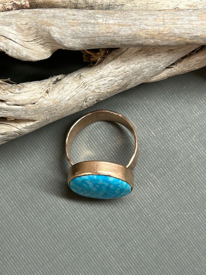 Blue Turquoise gold ring